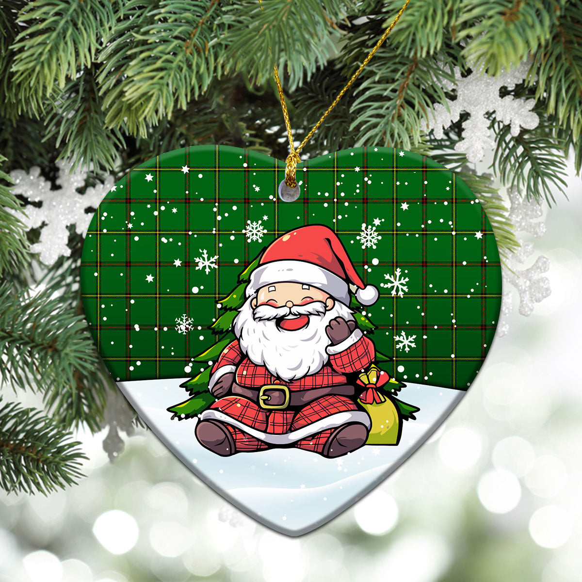 Don Tartan Christmas Ceramic Ornament - Scottish Santa Style