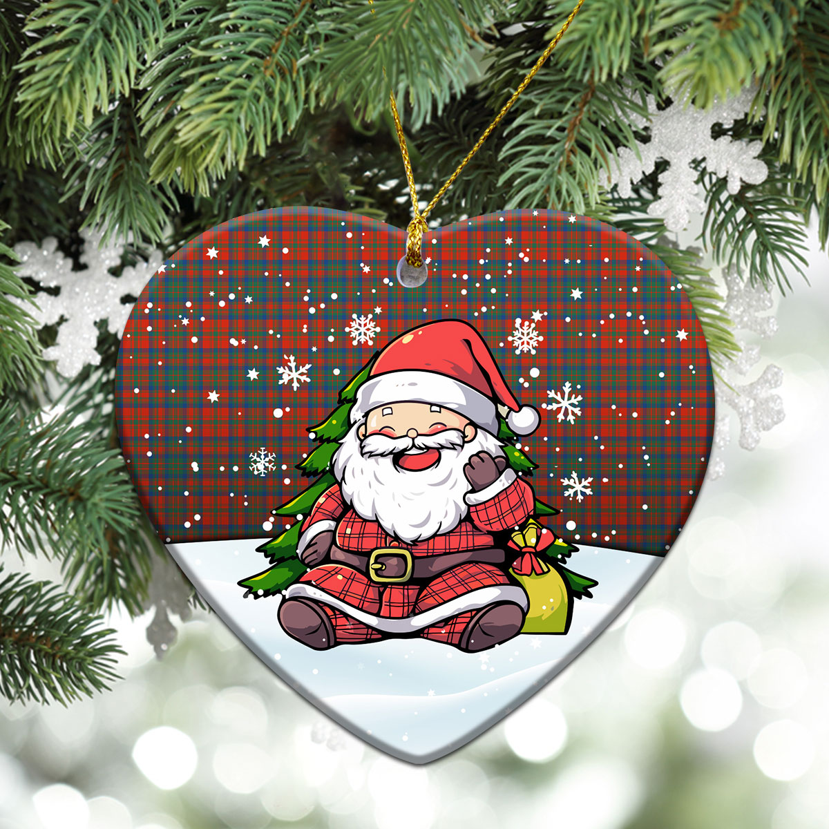 Matheson Ancient Tartan Christmas Ceramic Ornament - Scottish Santa Style