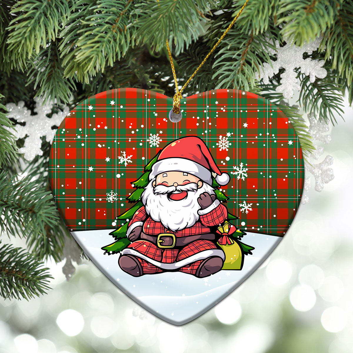 McGregor Ancient Tartan Christmas Ceramic Ornament - Scottish Santa Style