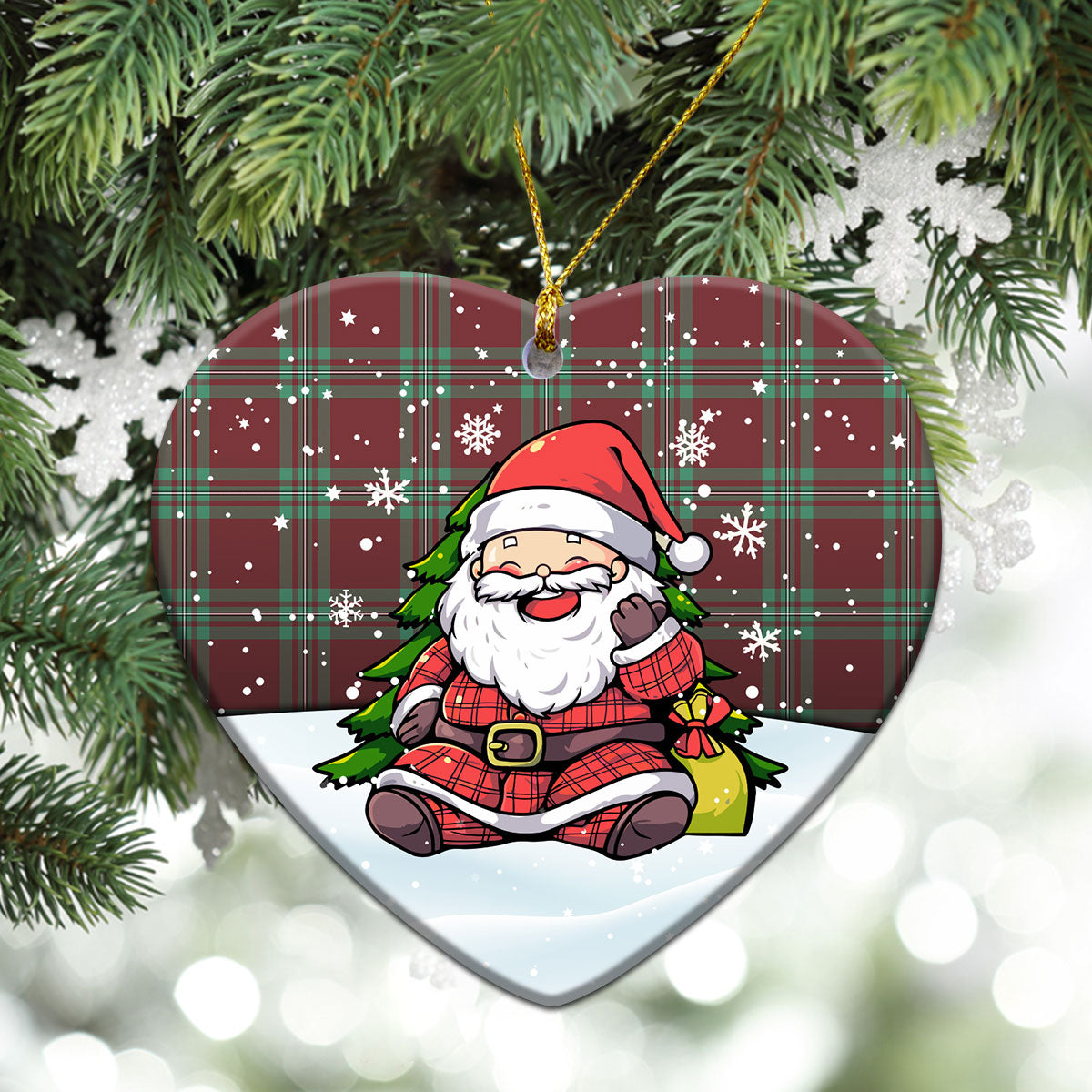 McGregor Hunting Ancient Tartan Christmas Ceramic Ornament - Scottish Santa Style