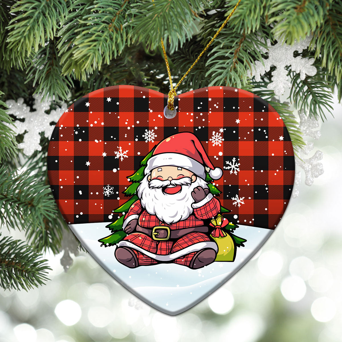 McGregor Rob Roy Ancient Tartan Christmas Ceramic Ornament - Scottish Santa Style