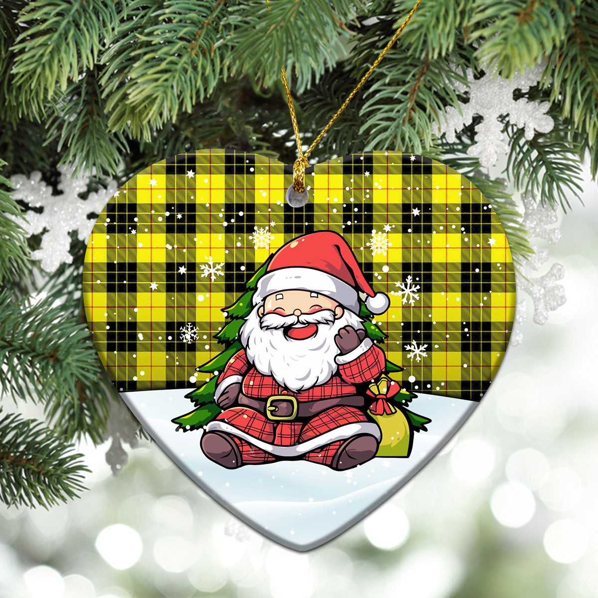 McLeod of Lewis Modern Tartan Christmas Ceramic Ornament - Scottish Santa Style