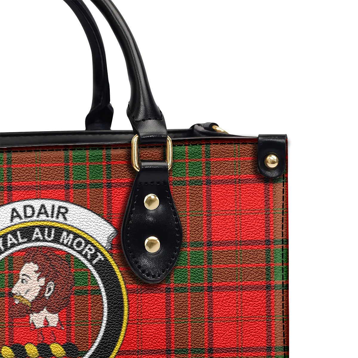 Adair Modern Tartan Crest Leather Handbag