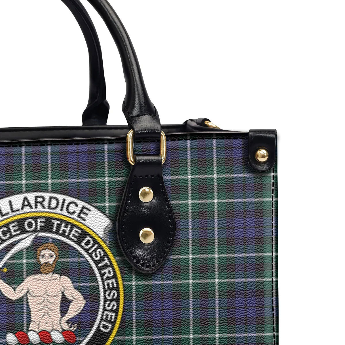 Allardice Tartan Crest Leather Handbag