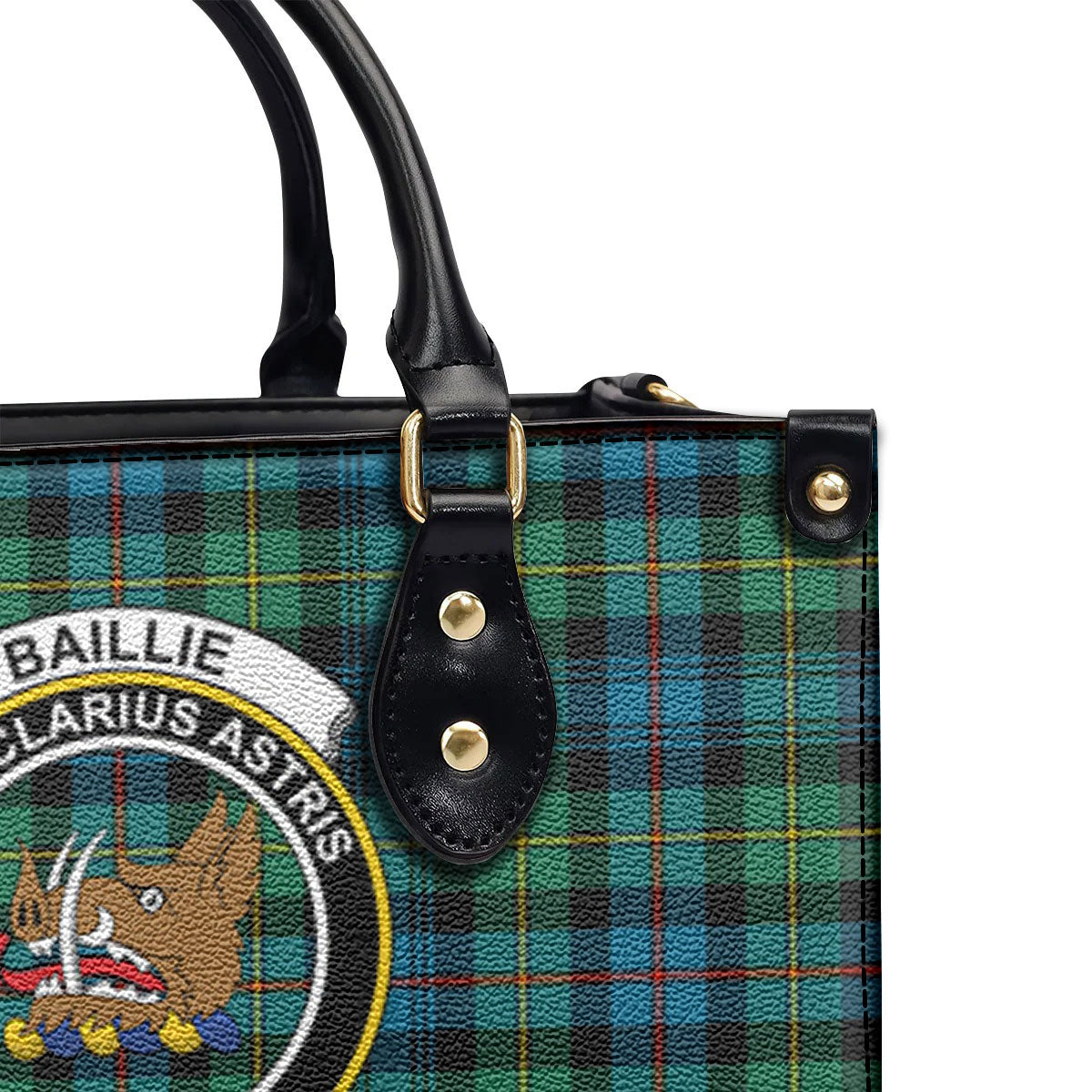 Baillie Ancient Tartan Crest Leather Handbag