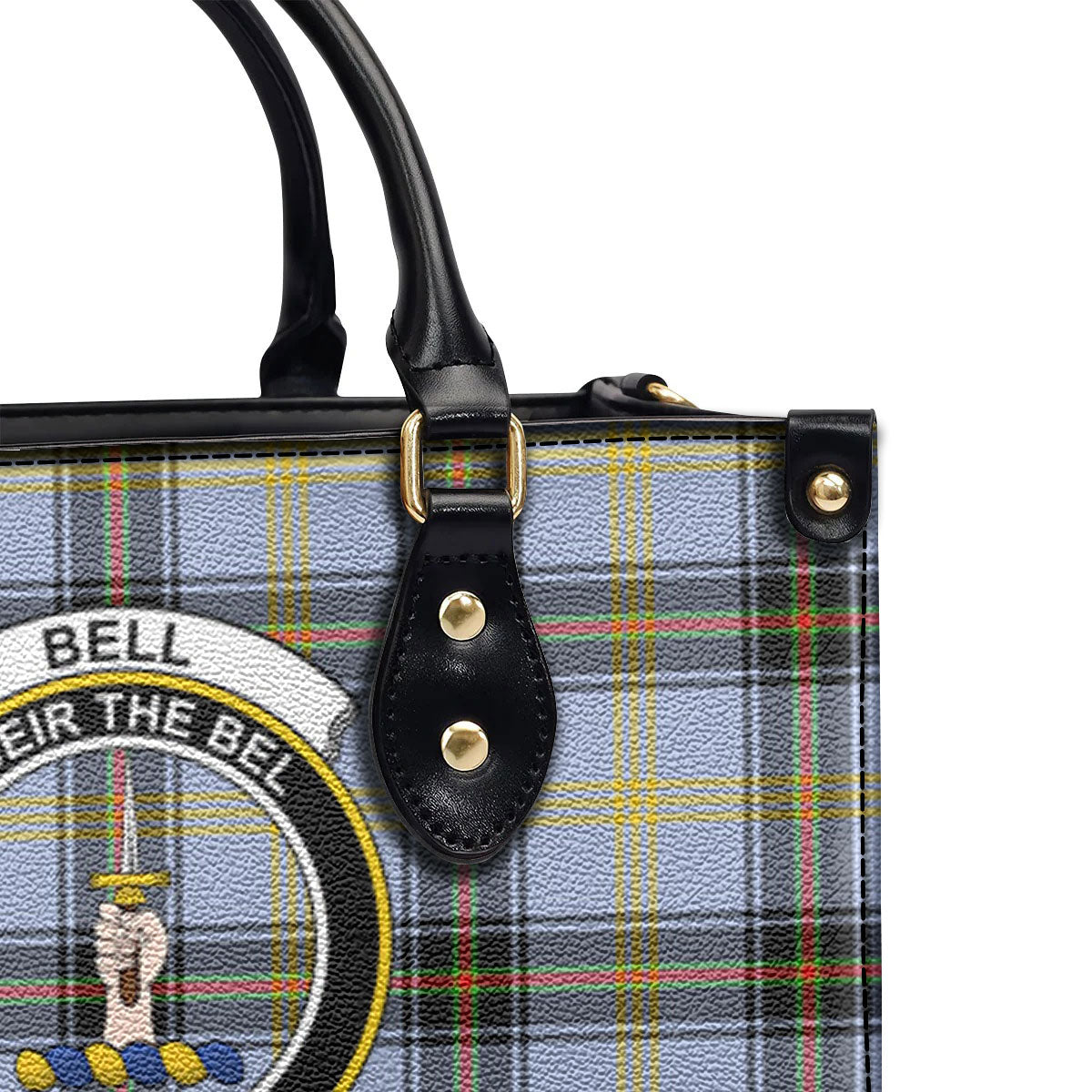 Bell of the Borders Tartan Crest Leather Handbag