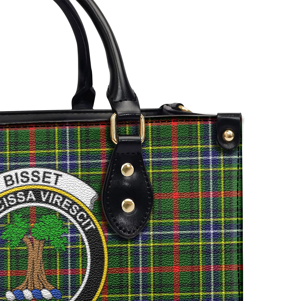 Bisset Tartan Crest Leather Handbag