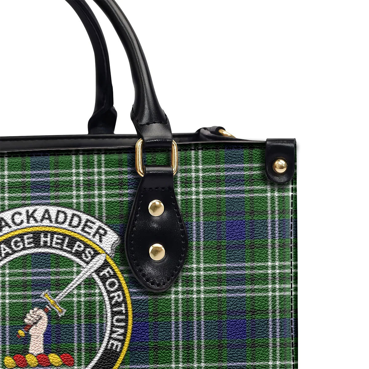 Blackadder Tartan Crest Leather Handbag