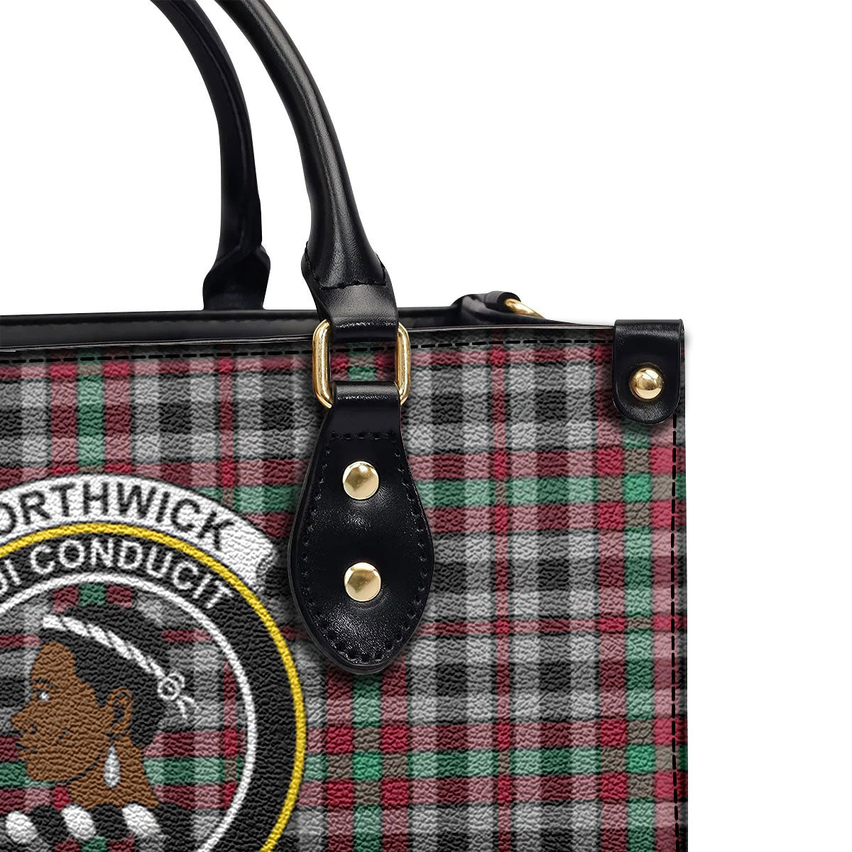 Borthwick Ancient Tartan Crest Leather Handbag