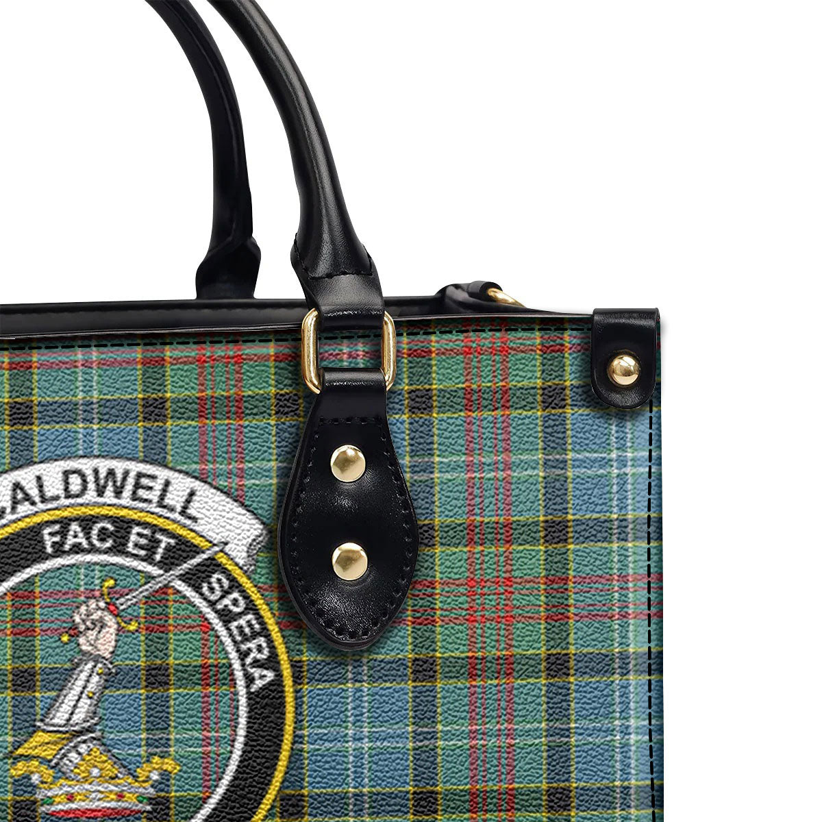 Caldwell Tartan Crest Leather Handbag