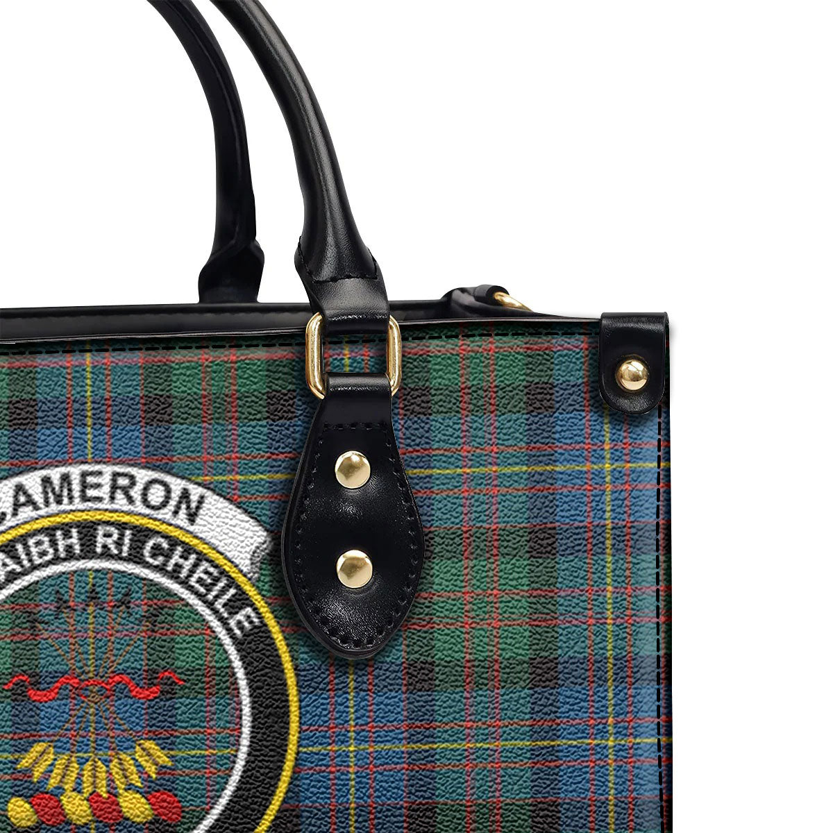 Cameron of Erracht Ancient Tartan Crest Leather Handbag