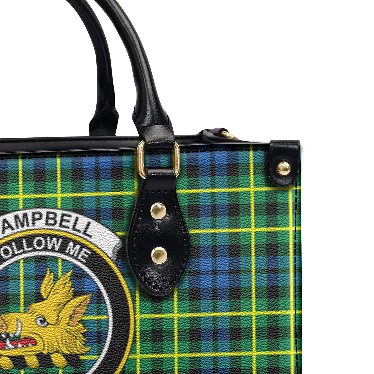 Campbell of Breadalbane Ancient Tartan Crest Leather Handbag