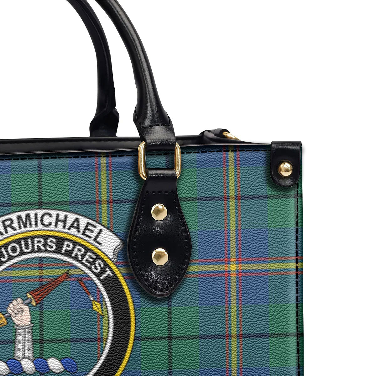 Carmichael Ancient Tartan Crest Leather Handbag