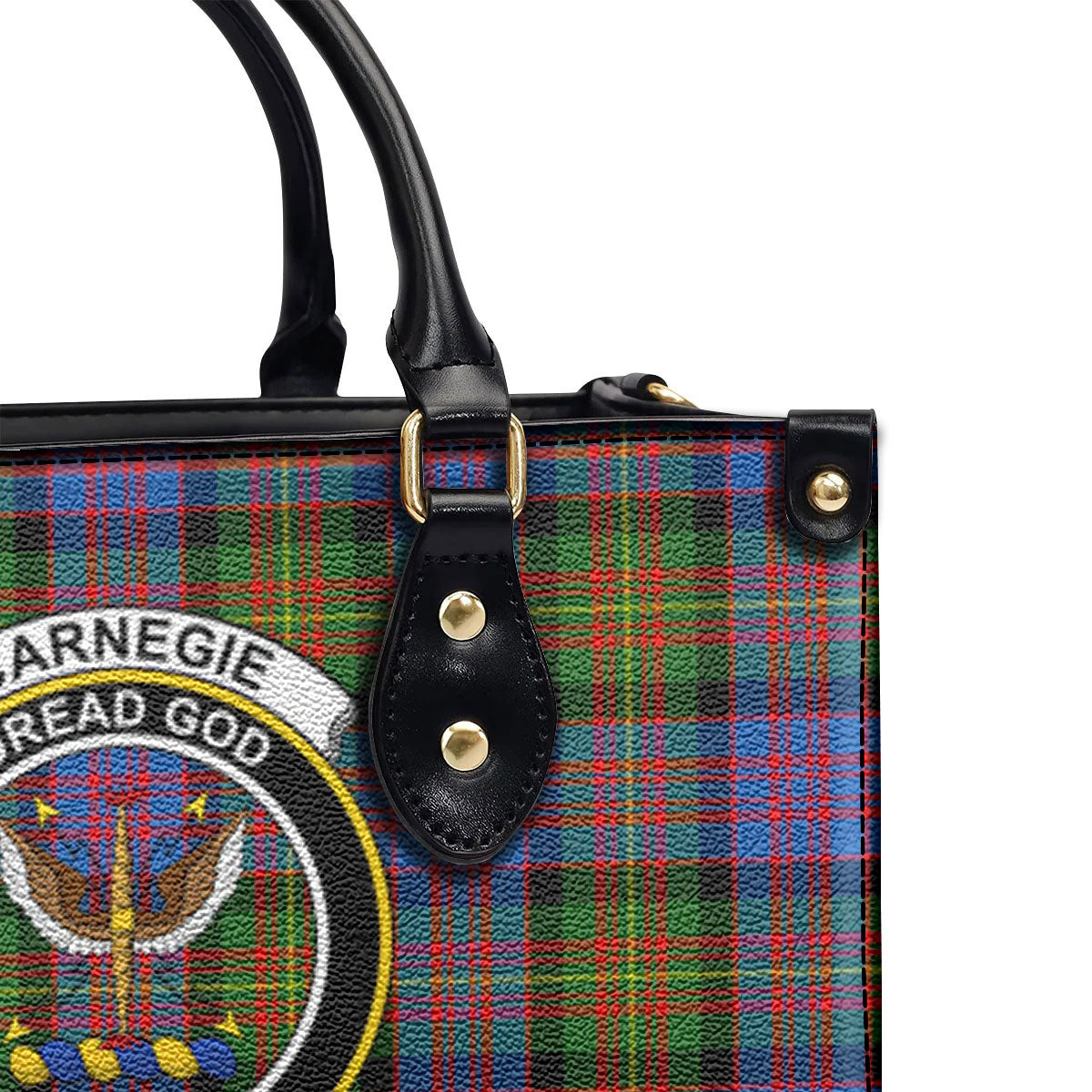 Carnegie Ancient Tartan Crest Leather Handbag