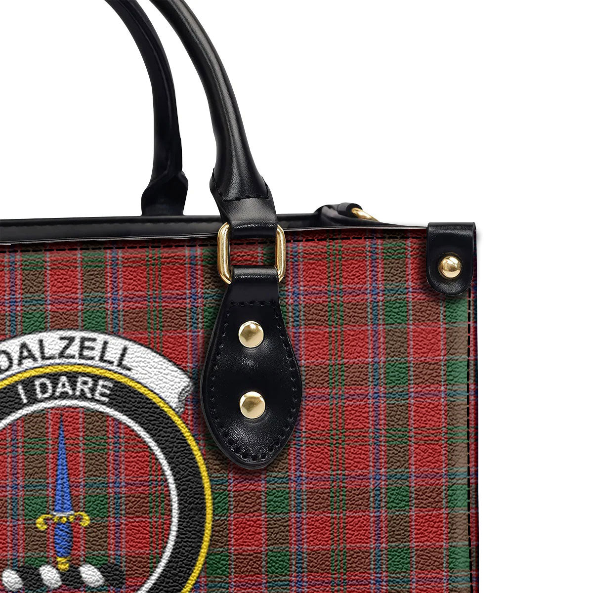 Dalzell Tartan Crest Leather Handbag