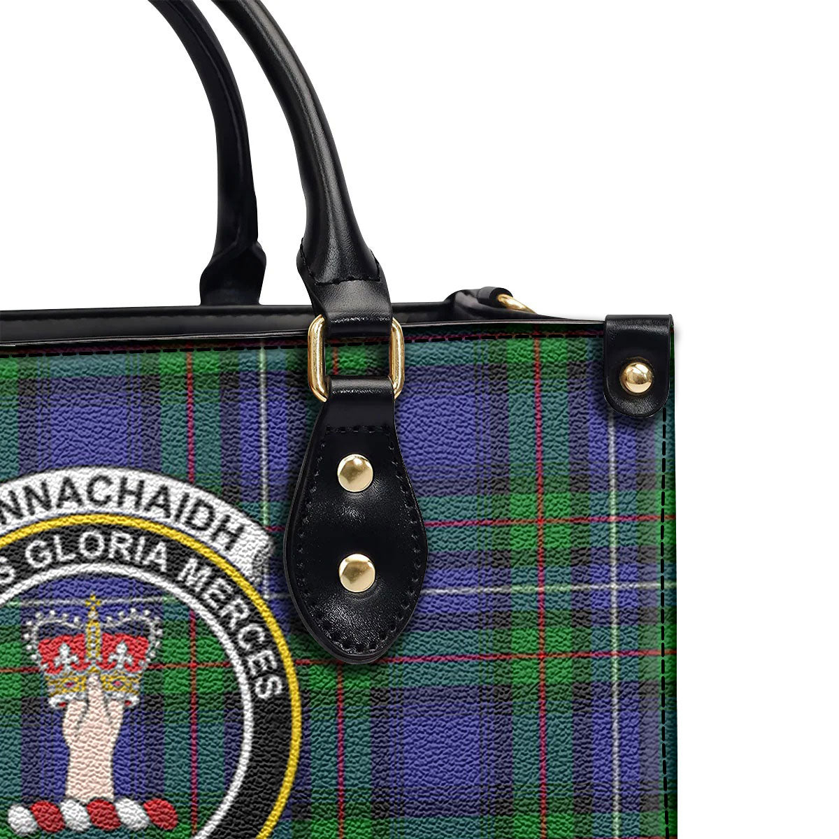 Donnachaidh Tartan Crest Leather Handbag