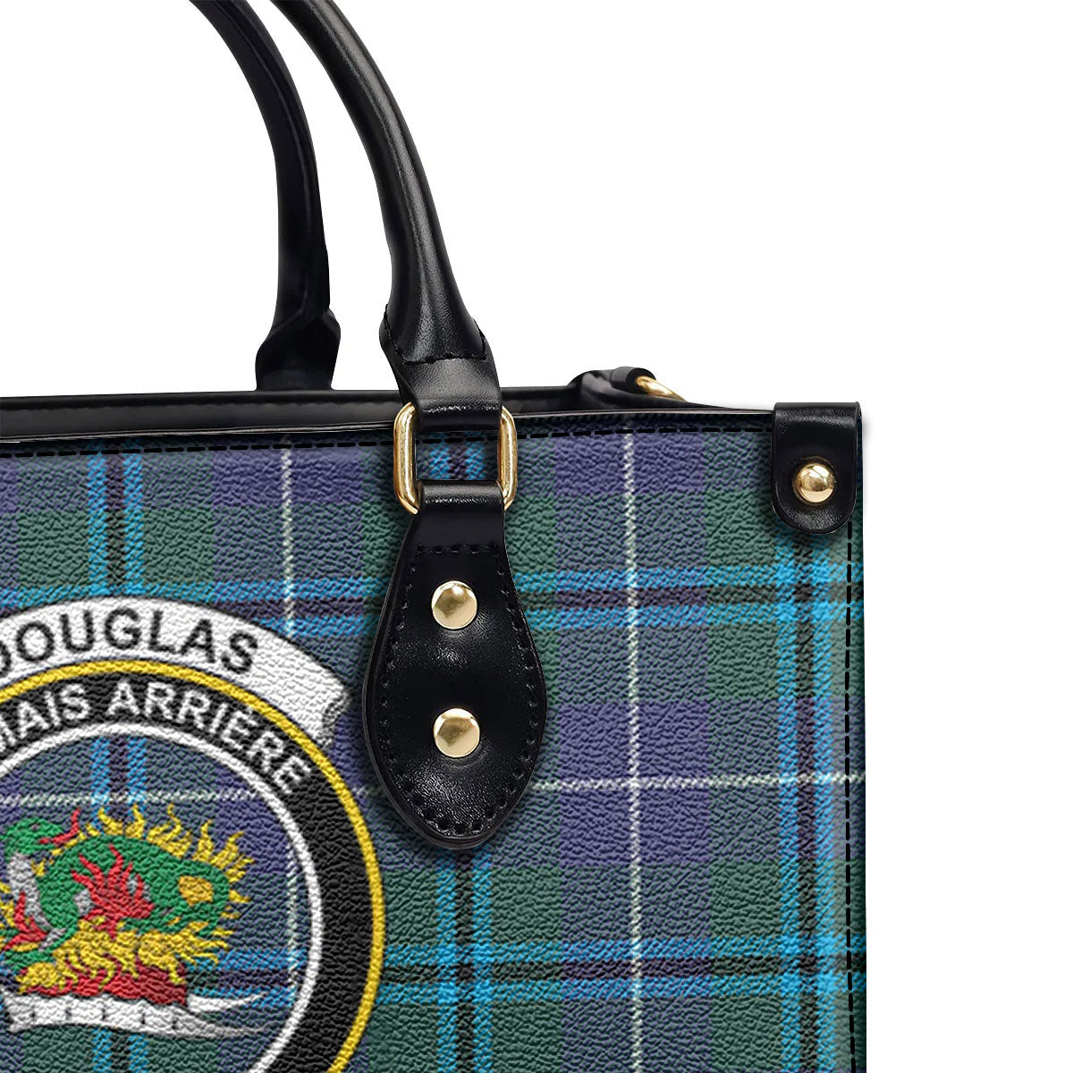 Douglas Modern Tartan Crest Leather Handbag