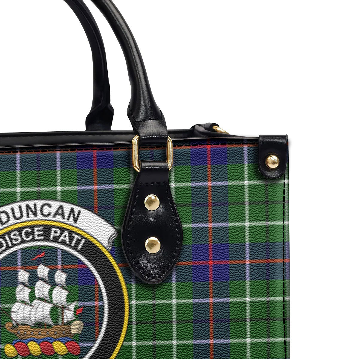 Duncan Modern Tartan Crest Leather Handbag