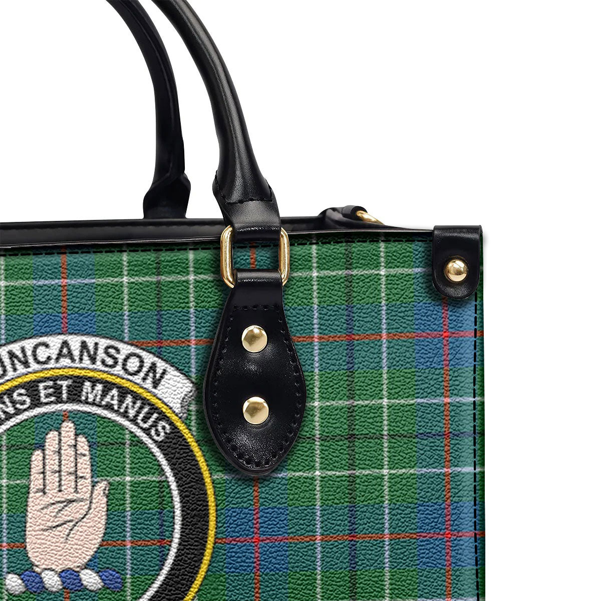 Duncanson Tartan Crest Leather Handbag