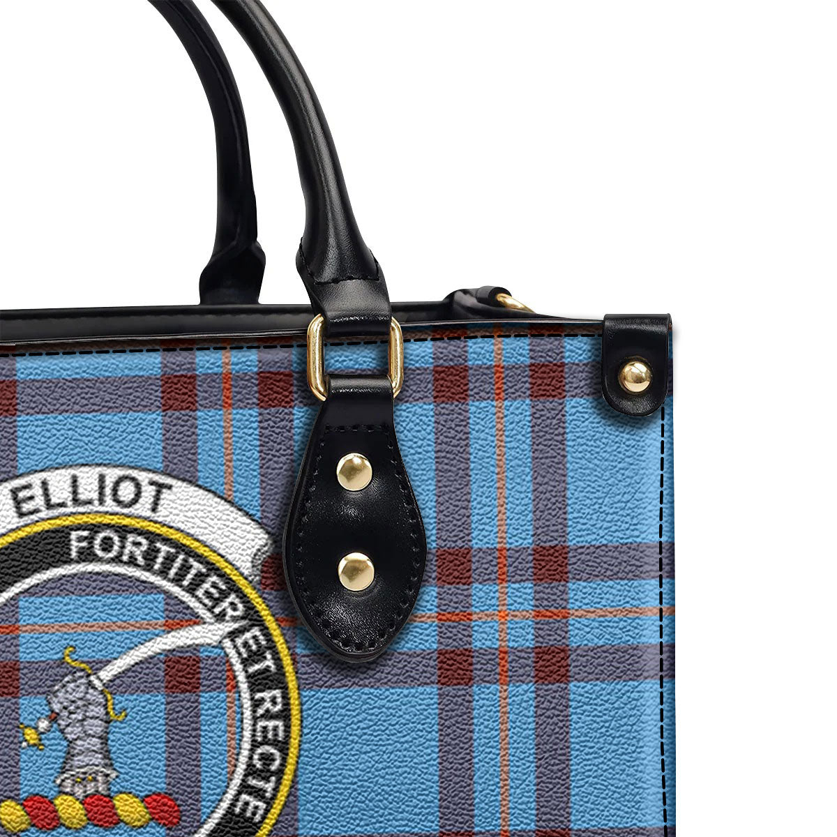 Elliot Ancient Tartan Crest Leather Handbag