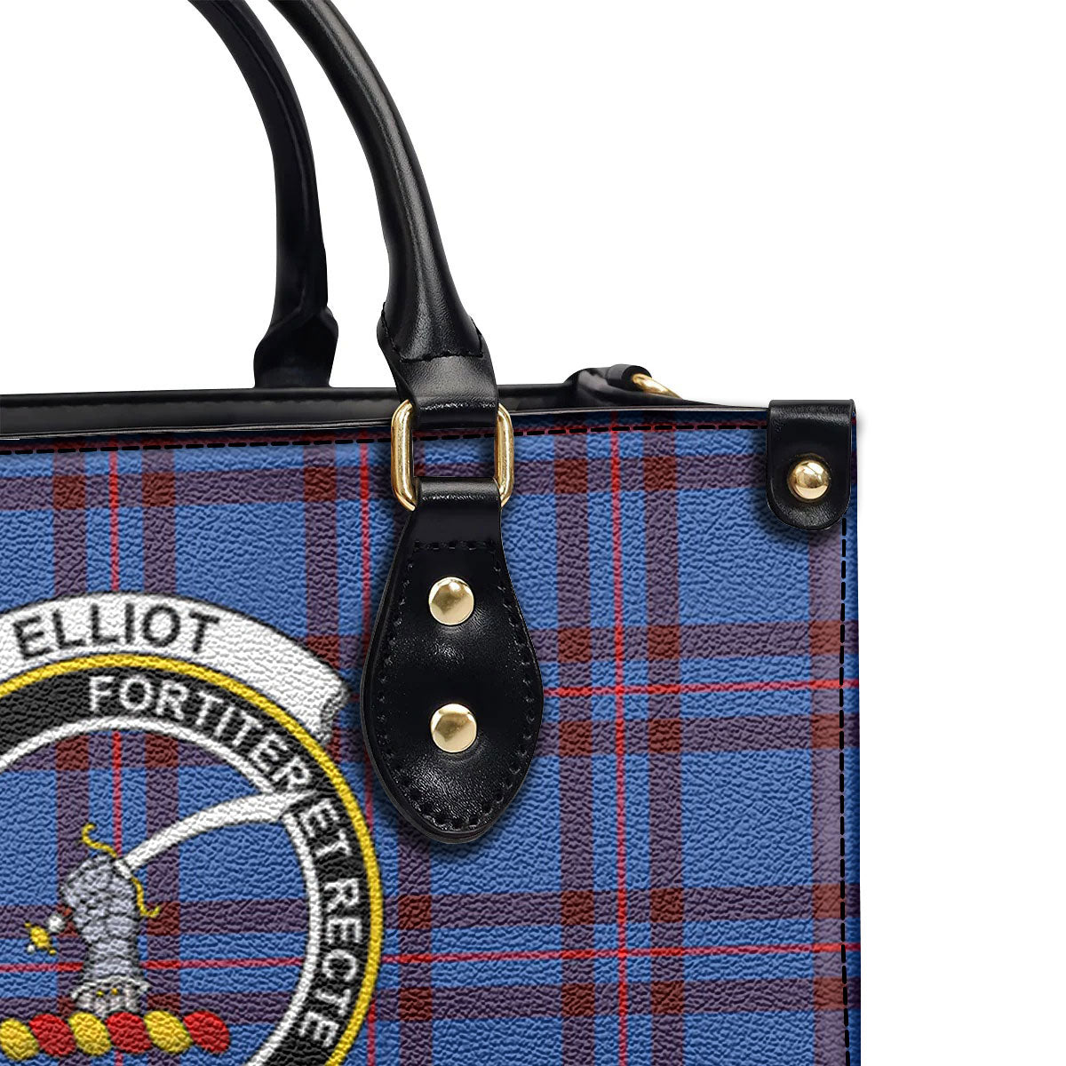 Elliot Modern Tartan Crest Leather Handbag