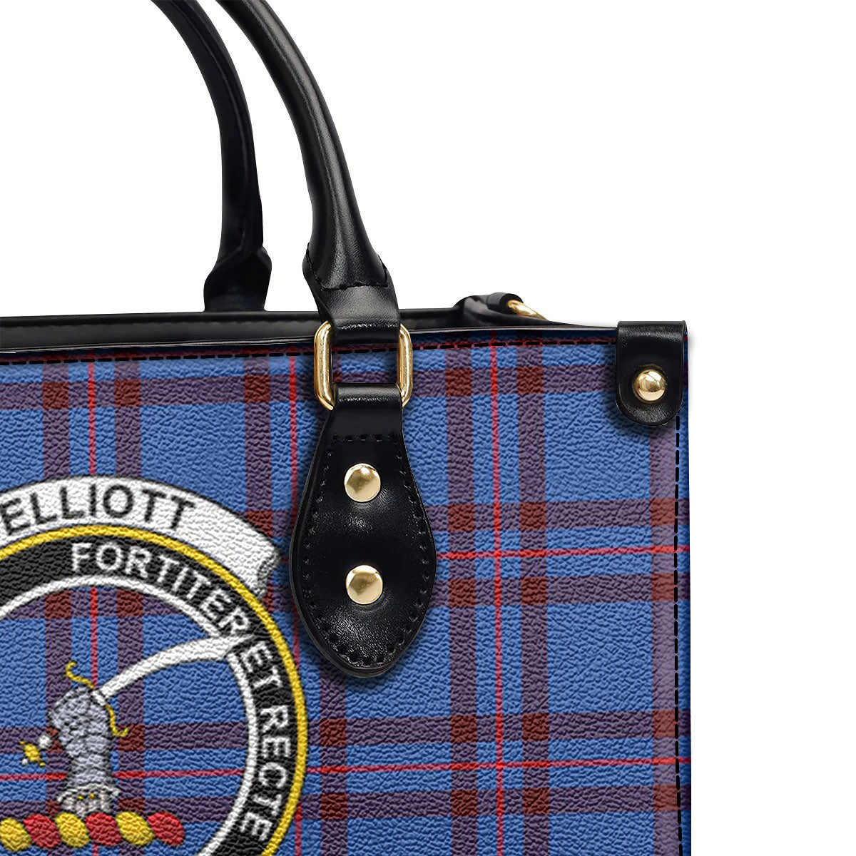 Elliott Modern Tartan Crest Leather Handbag