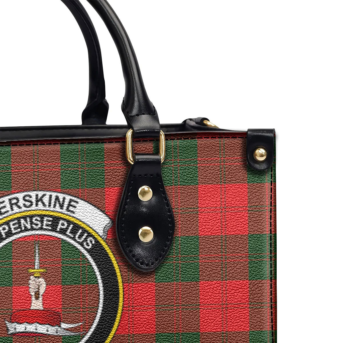 Erskine Modern Tartan Crest Leather Handbag