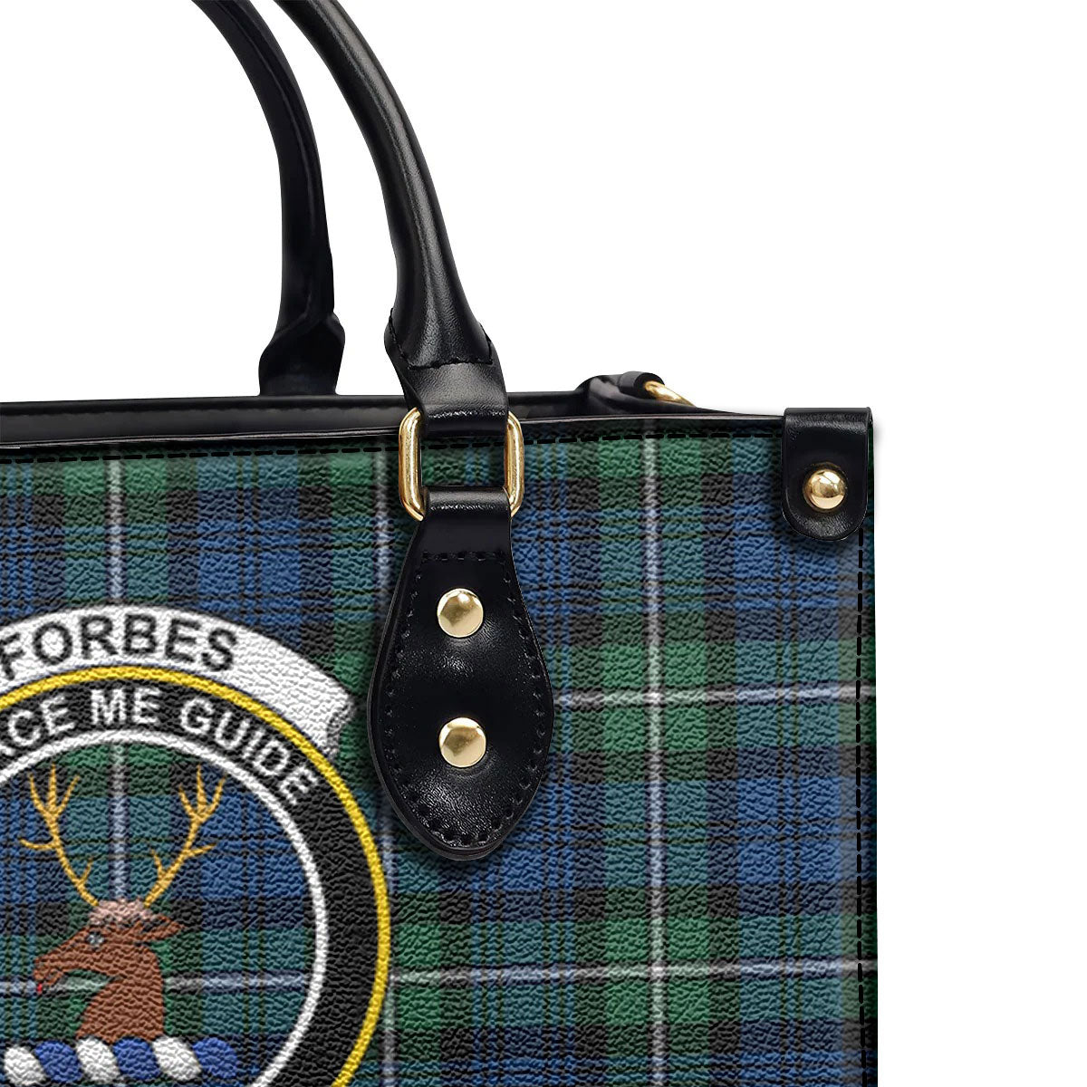 Forbes Ancient Tartan Crest Leather Handbag