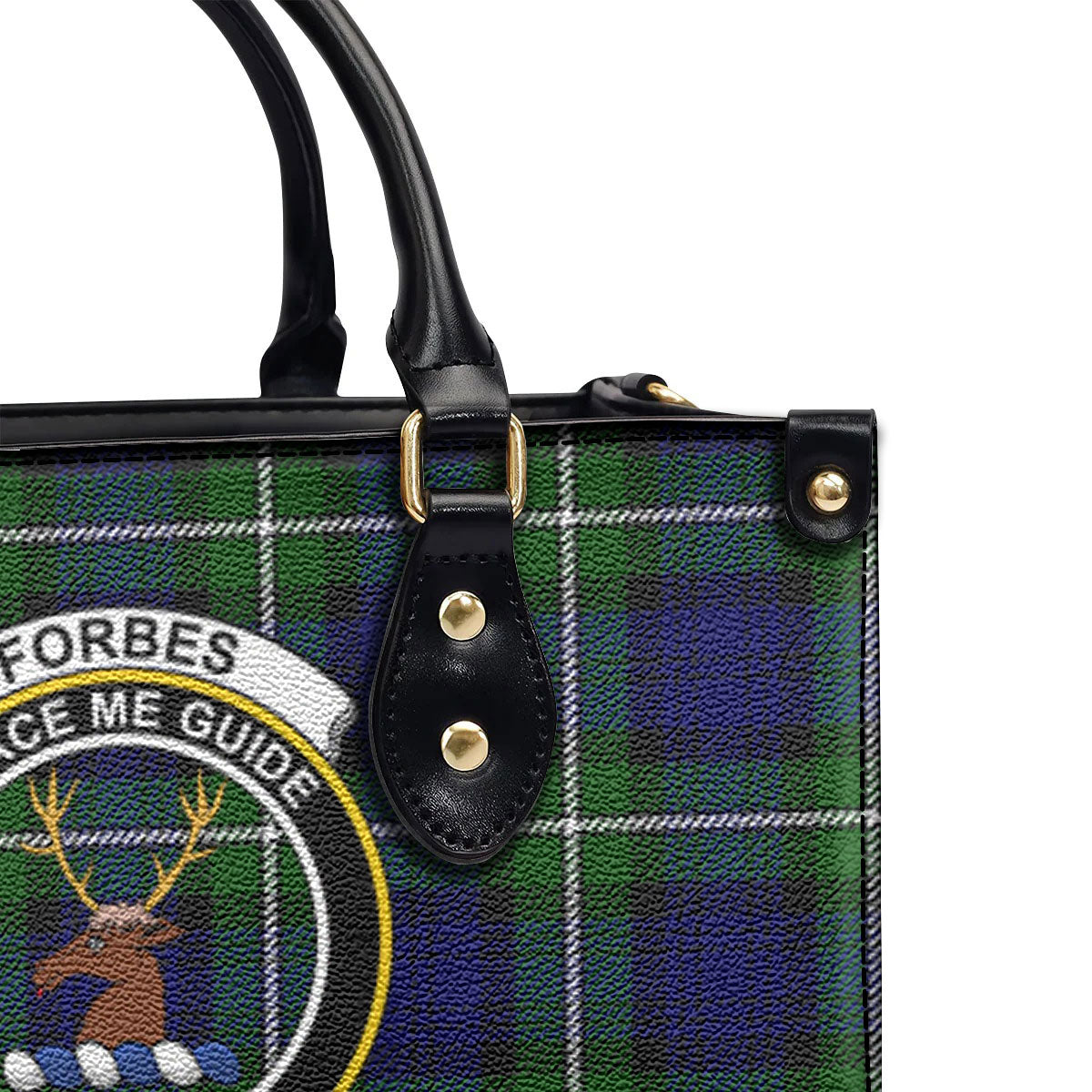 Forbes Modern Tartan Crest Leather Handbag