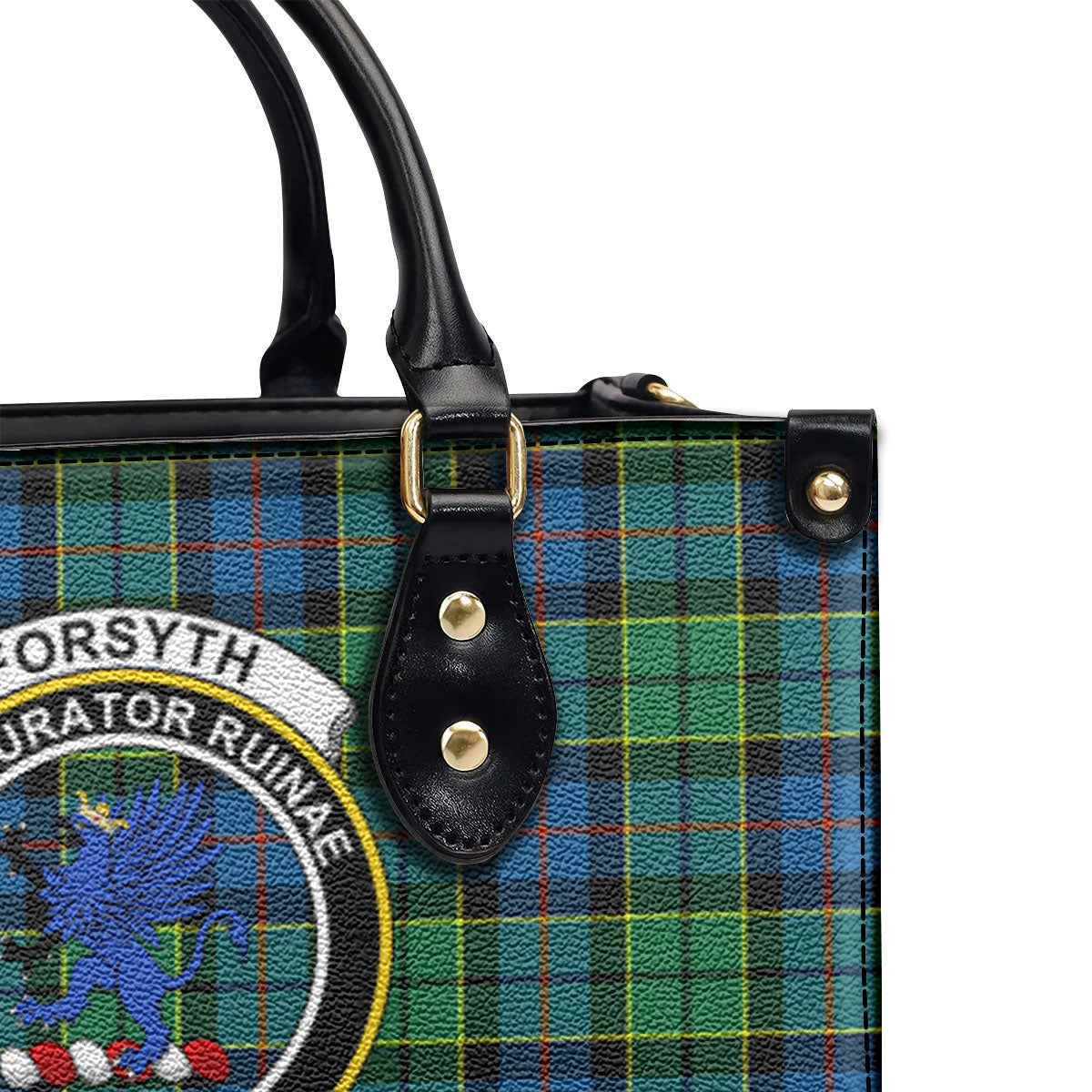 Forsyth Ancient Tartan Crest Leather Handbag