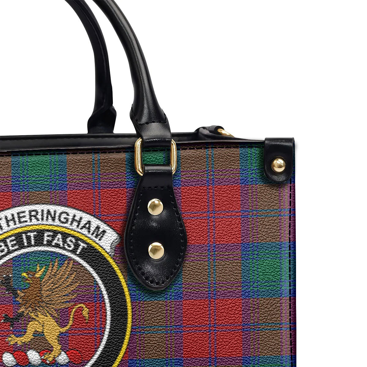 Fotheringham Tartan Crest Leather Handbag