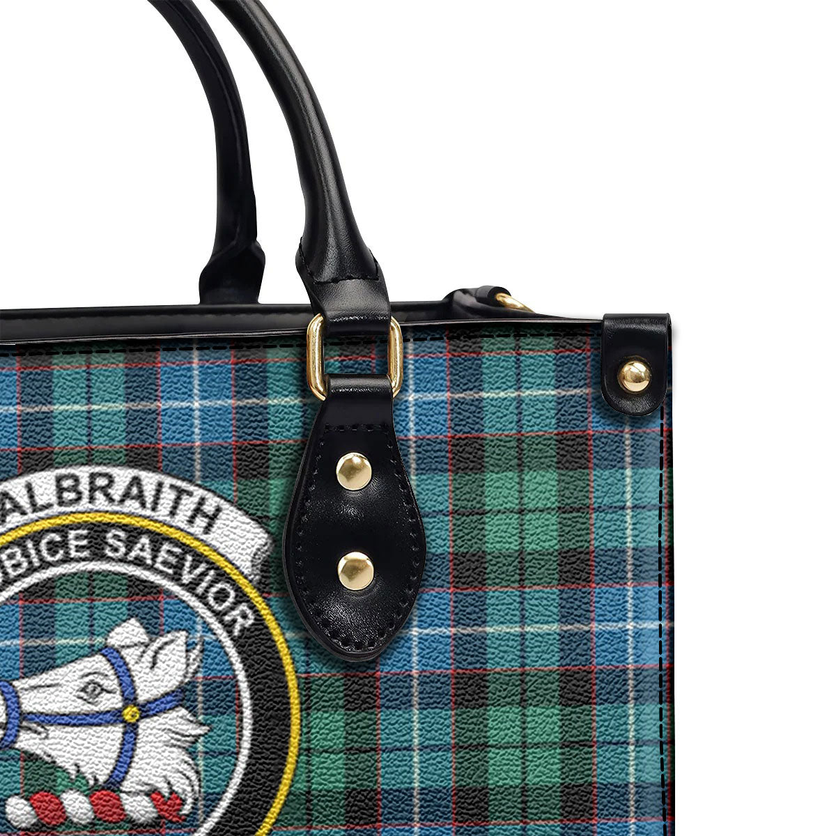 Galbraith Ancient Tartan Crest Leather Handbag