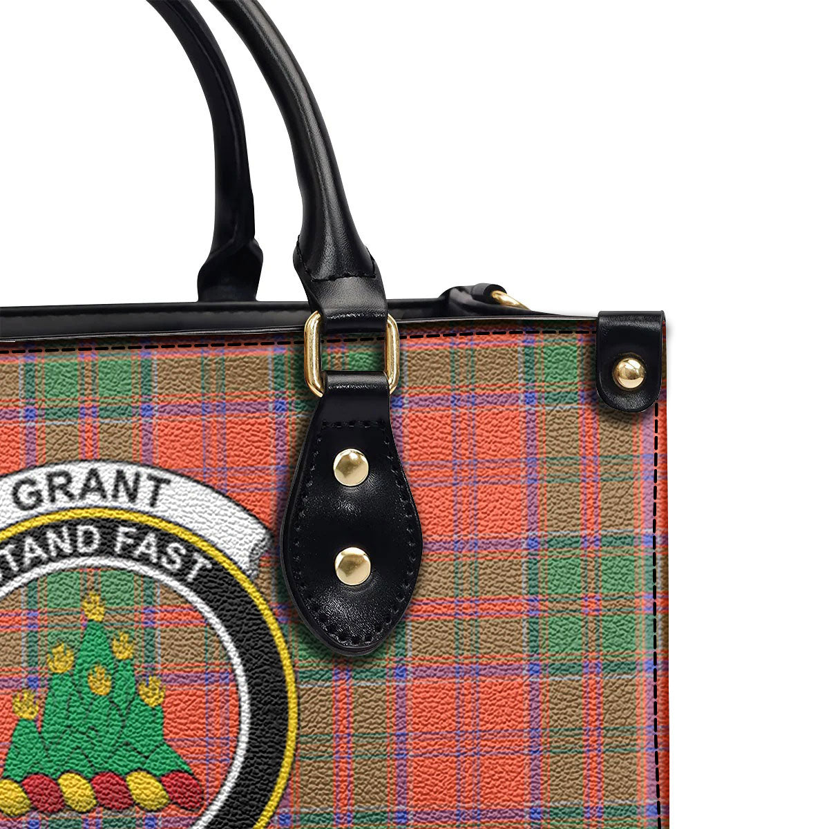 Grant Ancient Tartan Crest Leather Handbag