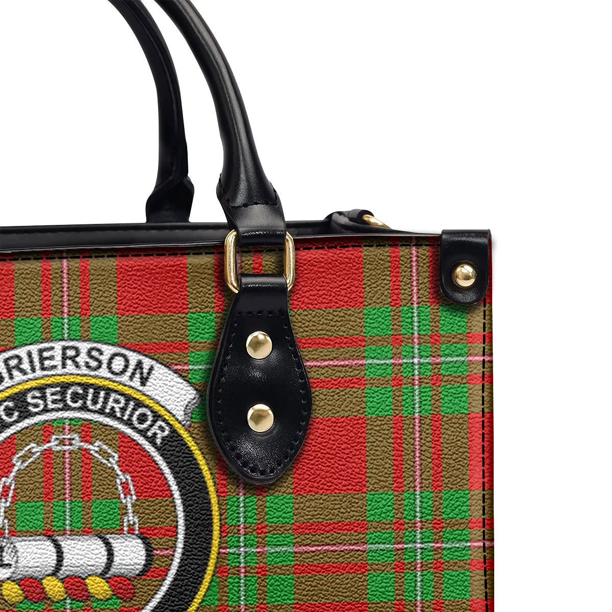 Grierson Tartan Crest Leather Handbag