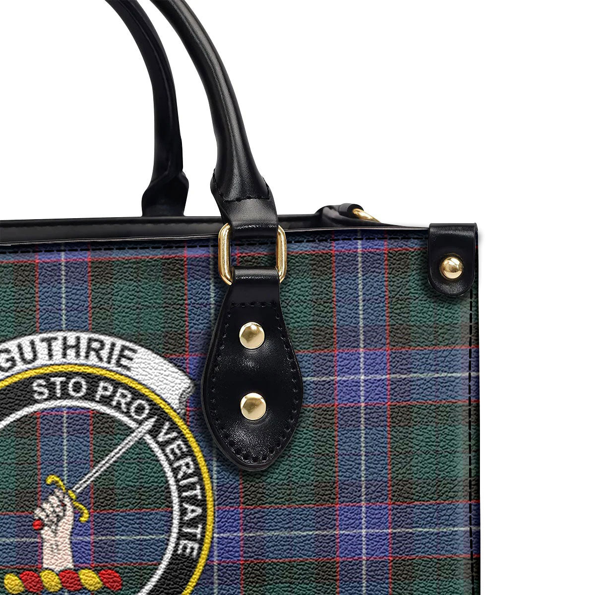 Guthrie Modern Tartan Crest Leather Handbag