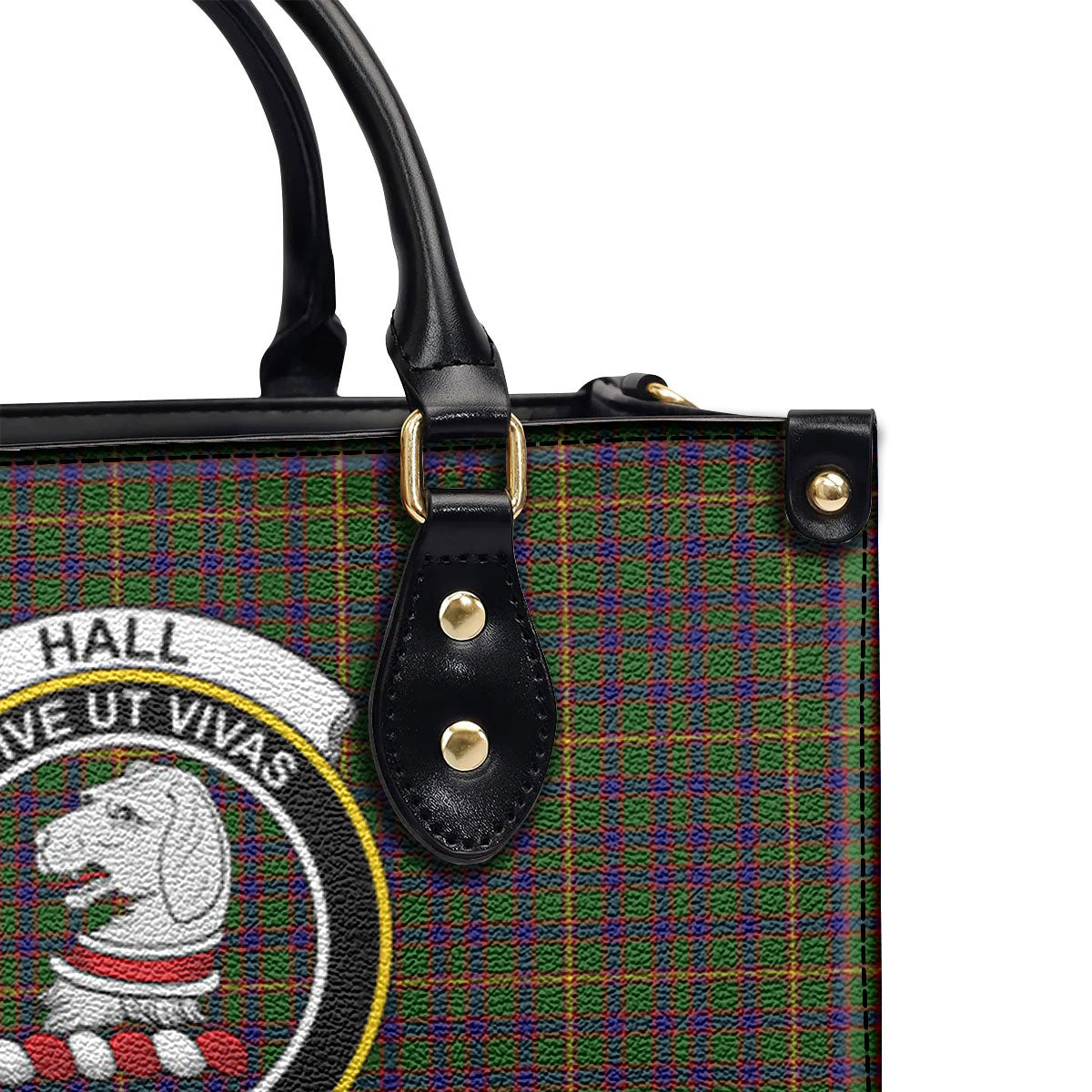 Hall Tartan Crest Leather Handbag