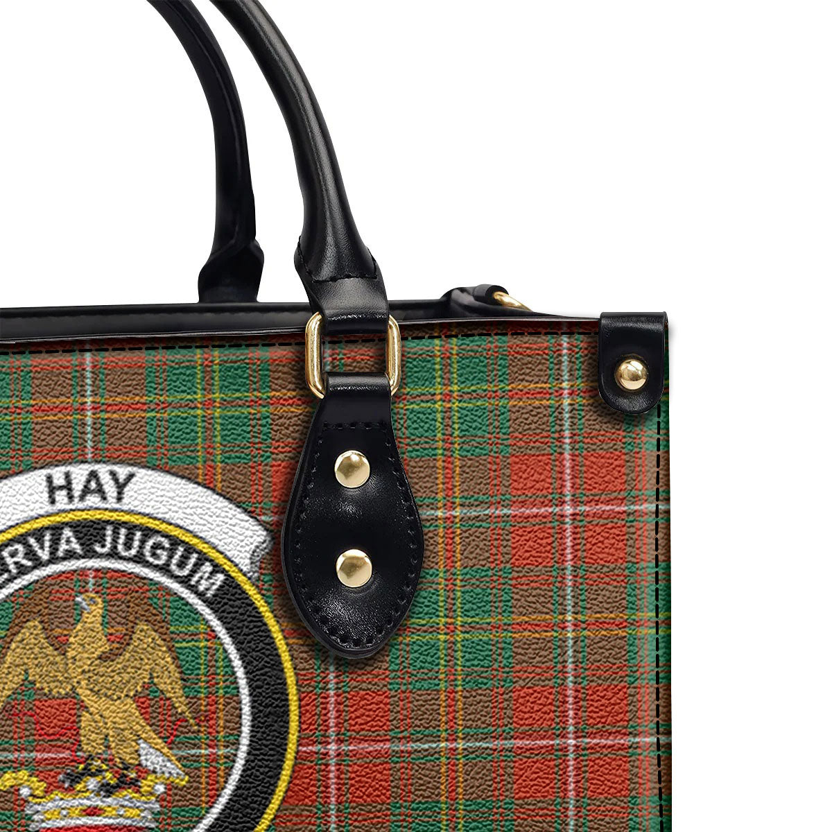 Hay Ancient Tartan Crest Leather Handbag