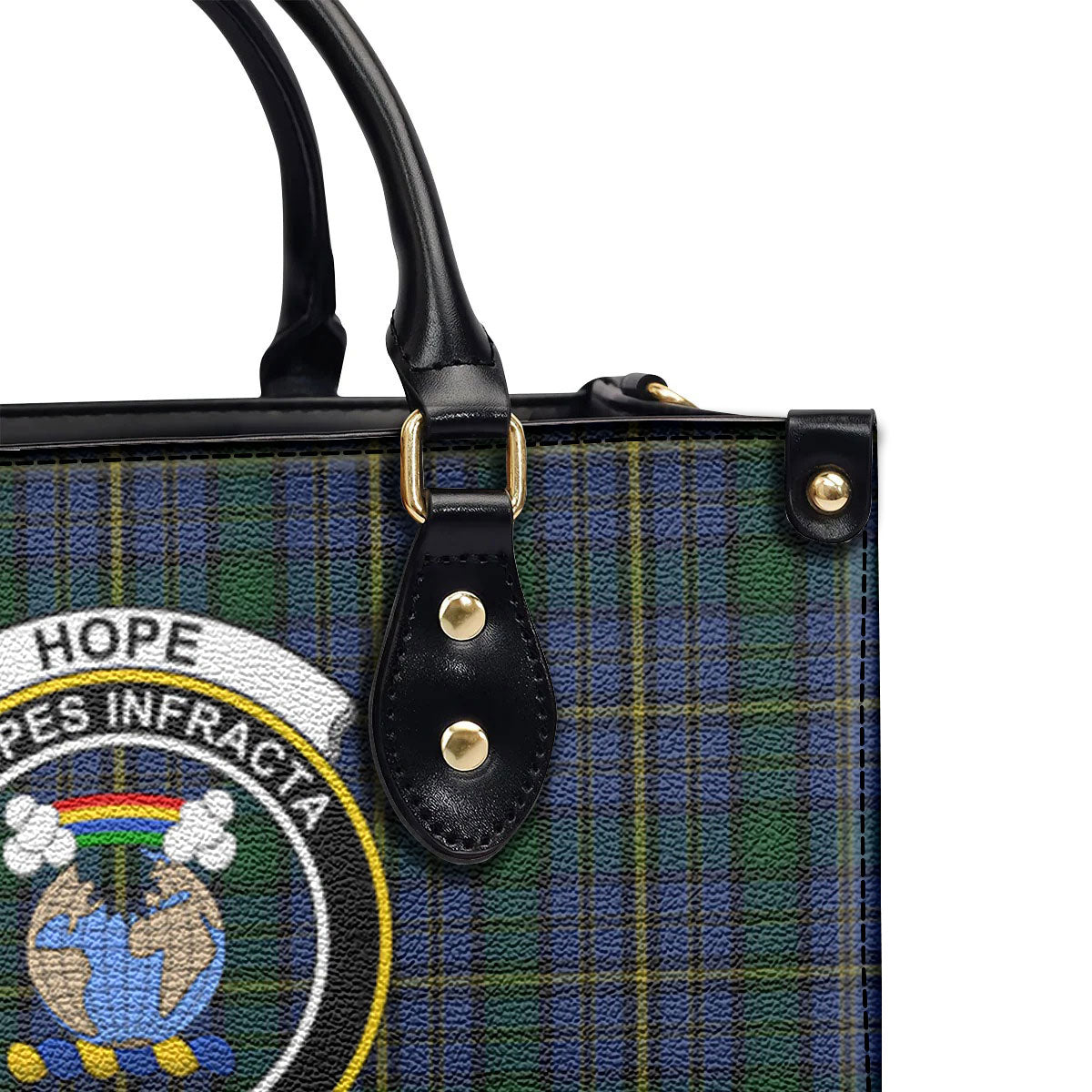 Hope Tartan Crest Leather Handbag