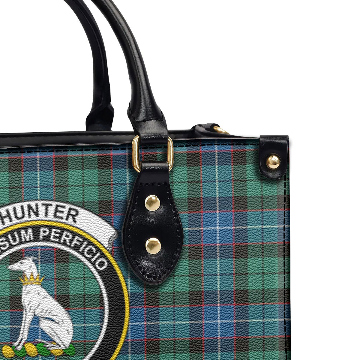 Hunter Ancient Tartan Crest Leather Handbag