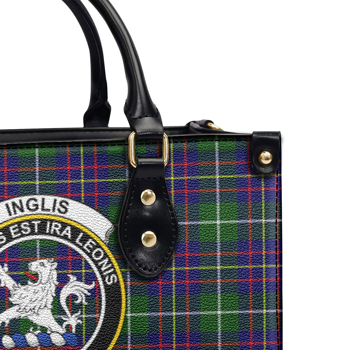 Inglis Modern Tartan Crest Leather Handbag