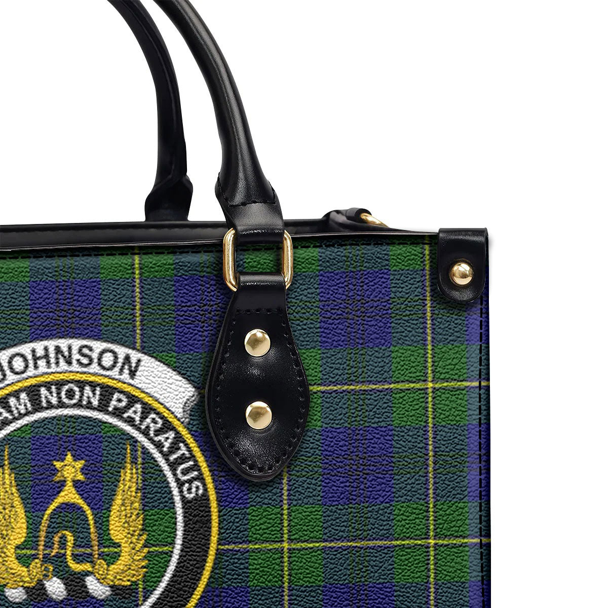 Johnson Modern Tartan Crest Leather Handbag