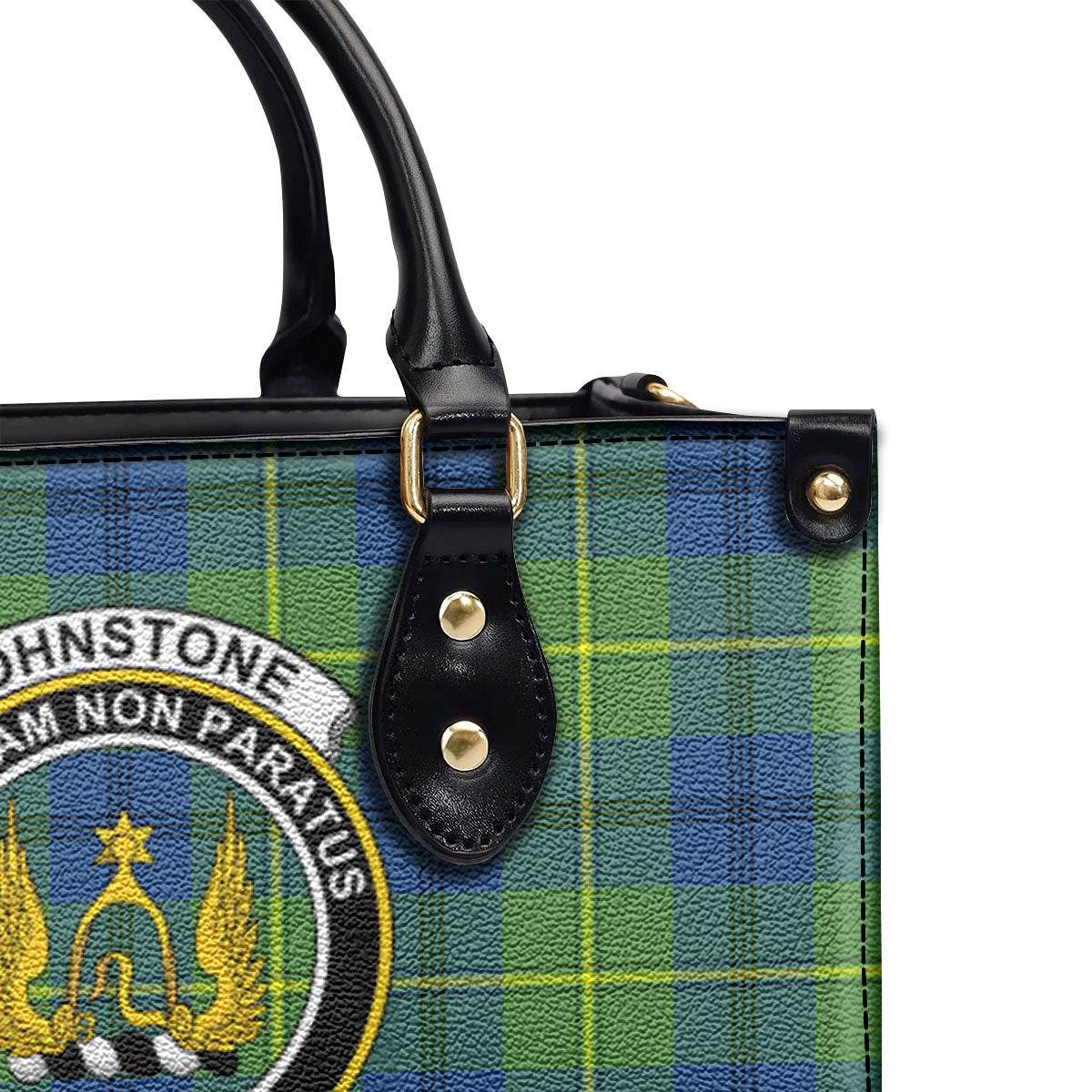 Johnstone Ancient Tartan Crest Leather Handbag