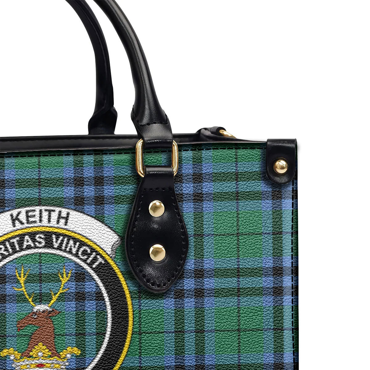 Keith Ancient Tartan Crest Leather Handbag