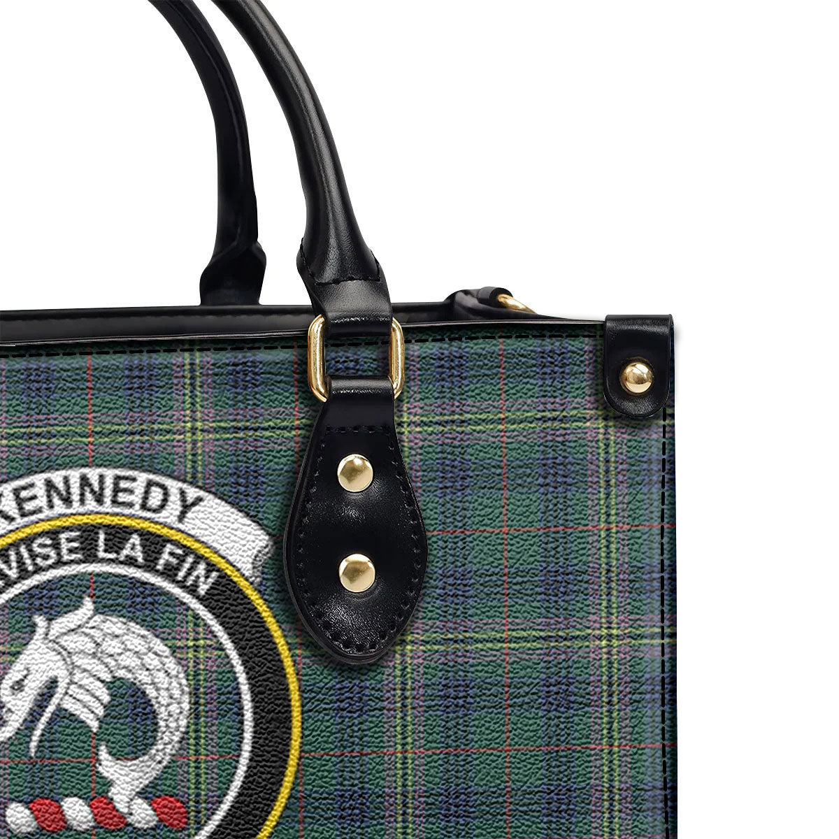 Kennedy Modern Tartan Crest Leather Handbag