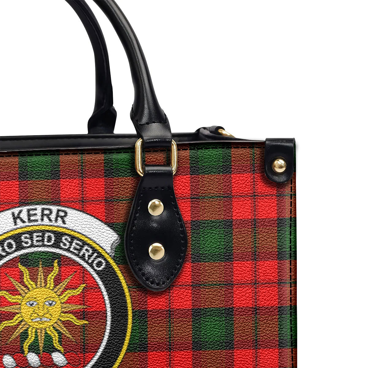 Kerr Modern Tartan Crest Leather Handbag