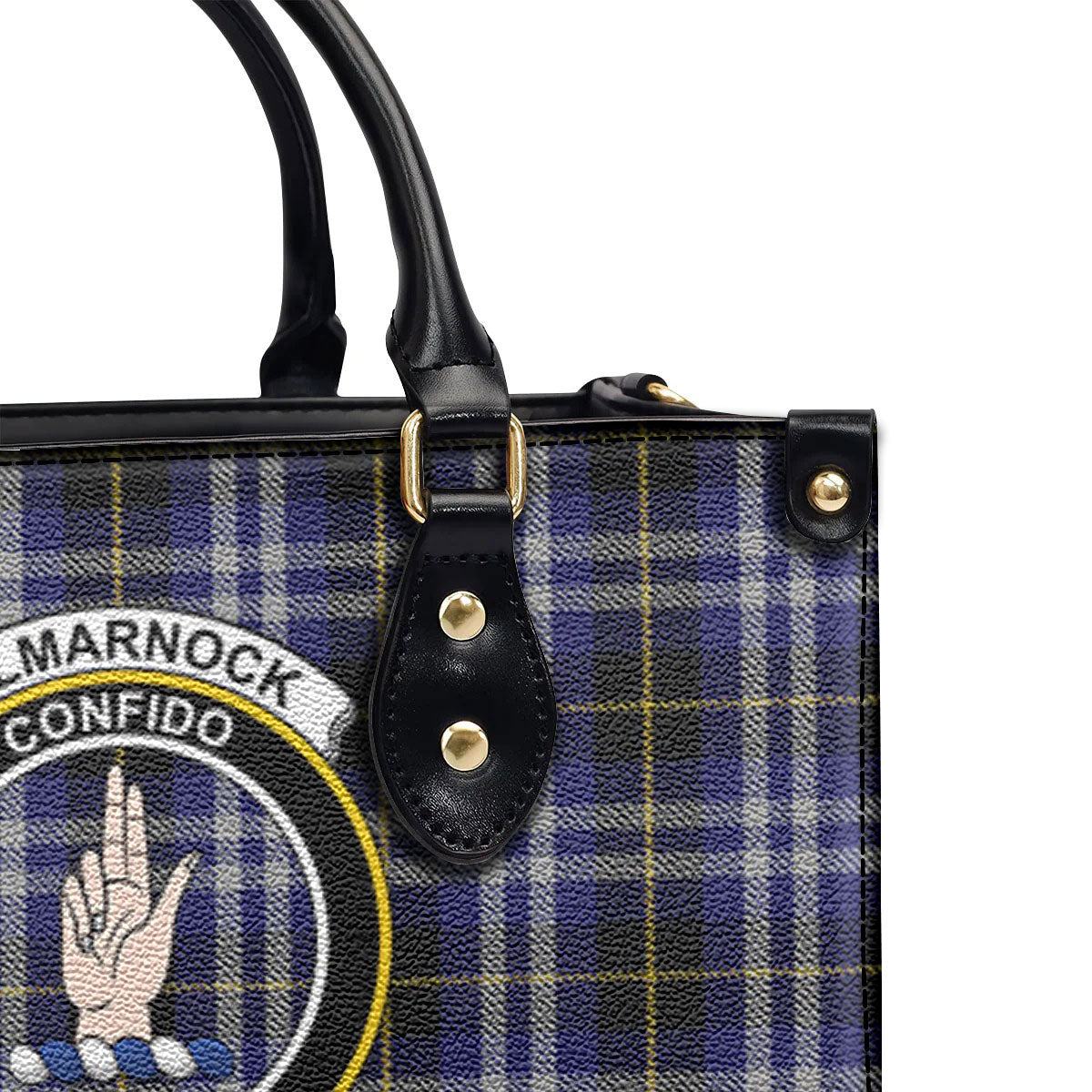 Kilmarnock Tartan Crest Leather Handbag