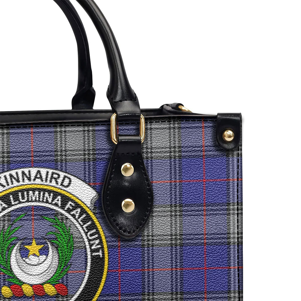 Kinnaird Tartan Crest Leather Handbag