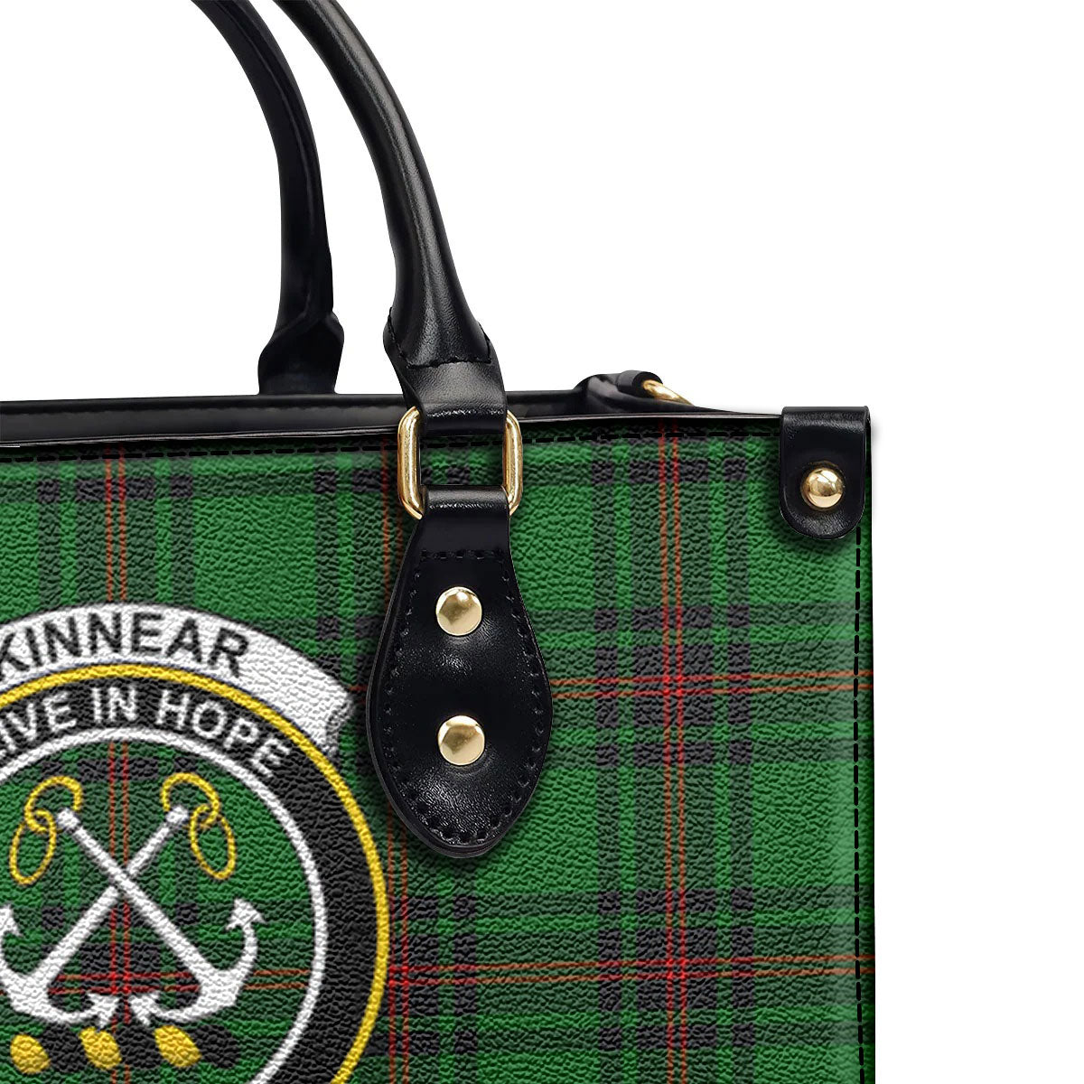 Kinnear Tartan Crest Leather Handbag