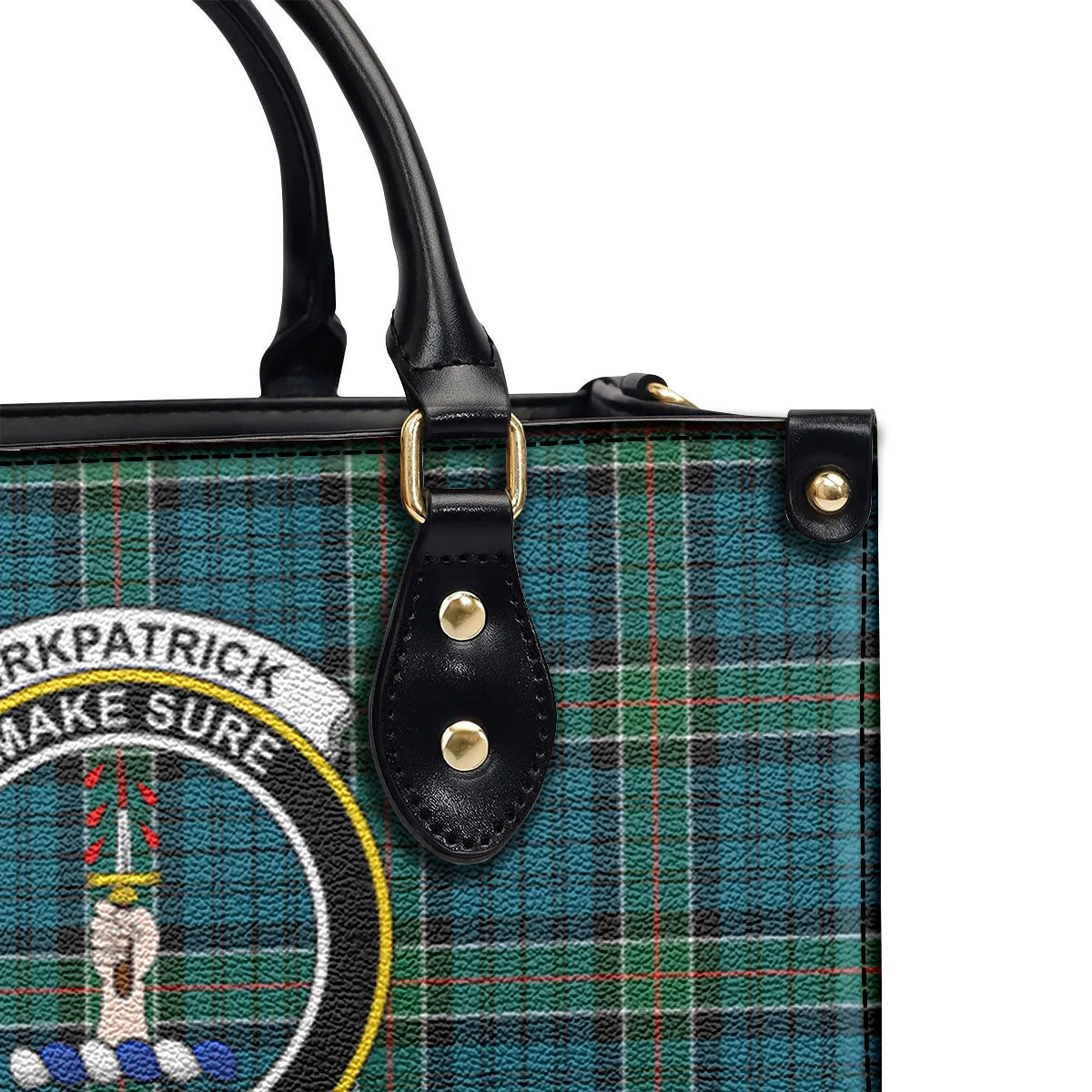 Kirkpatrick Ancient Tartan Crest Leather Handbag