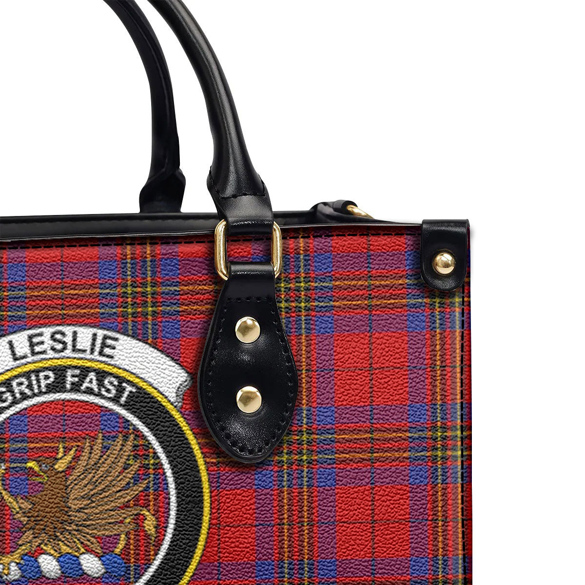 Leslie Modern Tartan Crest Leather Handbag